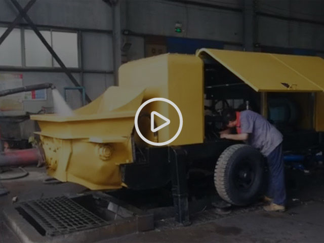 山東力源機械80混凝土泵出廠前打壓測試，杠杠的